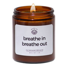 Load image into Gallery viewer, breathe in breathe out - amber jar - 8 oz
